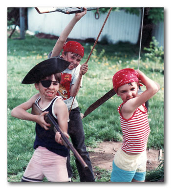 Boys playing outside