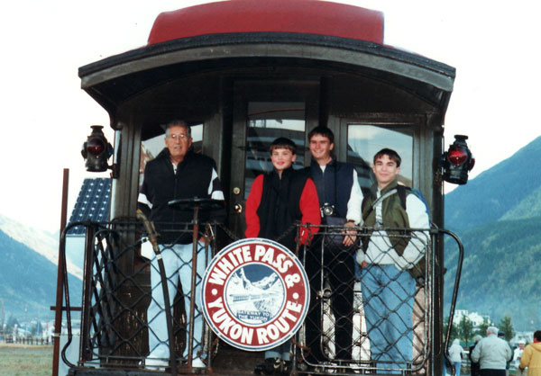 Cal Mohr with his grandsons Benjamin, Daniel, and Joseph
