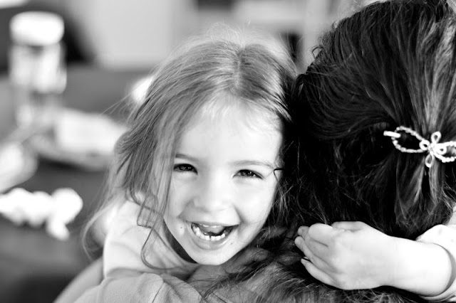 Happy girl with mom