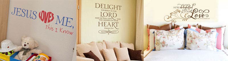 Scripture wall lettering from Wise Decor