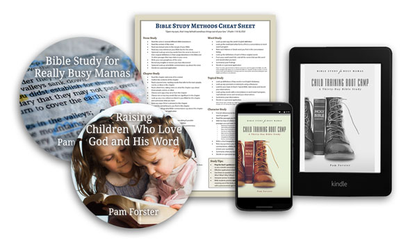 Child Training Boot Camp, the fifth Bible study in the "Busy Mamas" series, is finished! Order by March 31, 2016 and get four free bonuses from Pam Forster.